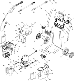 Main unit Diagram and Parts List for PW1750-BR Type 1 Porter Cable Pressure Washer